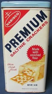   1969 Metal Old Tin Can Saltine Crackers 14oz Premium Box Antique