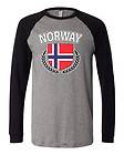  Norwegian National Ethnic Pride Red, White and Blue Baseball T Shirt