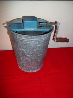 Antique Ice Cream Churn Maker Tin Bucket , 11 Inchs Height