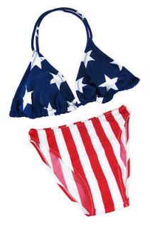 American Flag Lycra Bikini USA U.S. Stars Stripes Size 9/10