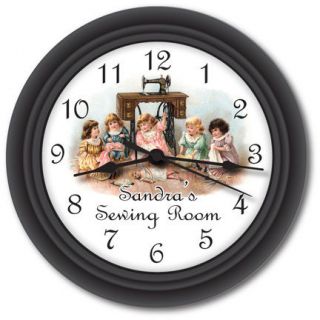 Personalized Sewing Craft Room Seamstress Wall Clock
