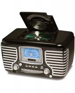 Crosley 1950s Corsair Black Retro CD Player and AM/FM Radio Stereo 