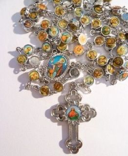 Saints Women Jewelry Rosary Cross Necklace Pendant Chain Chaplet 