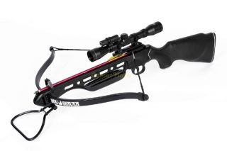 150 lb Black Hunting Crossbow Bow + 4x20 Scope +12 Arrows / Bolts 180 