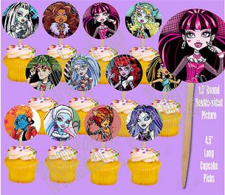   High Ghoul Dolls Double sided Images Cupcake Picks Cake Topper  12 pcs