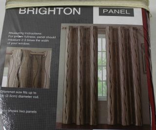 Curtain Window Panel Grommet Taffeta w Flocking 55 x 84 Brighton Red 