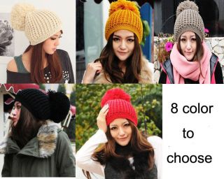   Winter Knitted Large Ball Pineapple Cap Beanie Hat Woman Girls New