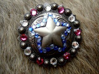 BERRY AB CRYSTALS BLING CONCHOS HORSE SADDLE HEADSTALL TACK BRIDLE 
