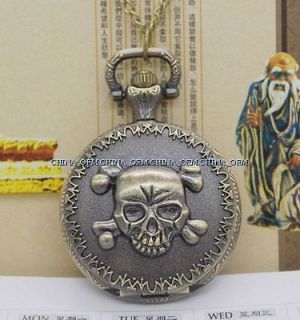   * FACTORY SALES NEW ANTIQUE COOL SKULL PENDANT NECKLACE WATCH #259