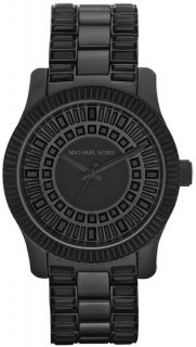   Blackout Runway Swarovski Baguette Crystal Watch New in Box MK5546
