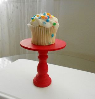 Red mini wood cupcake stand or cake pop stand