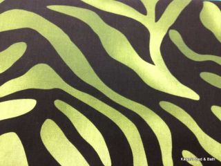Green & Black Zebra Stripes Striped Stripe Skin Print Curtain Valance 