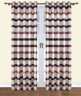 Monaco Luxury Readymade Striped Eyelet Curtains