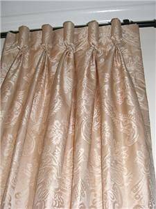 Silk Cotton Damask Drapes Window Curtains Drapery Custom made panels 