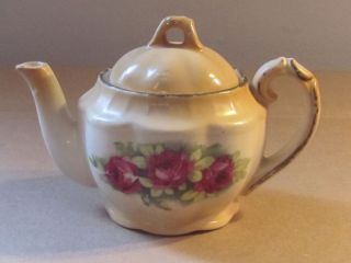 Vintage Miniature Teapot   Made in Czechoslovakia   Hand Painted