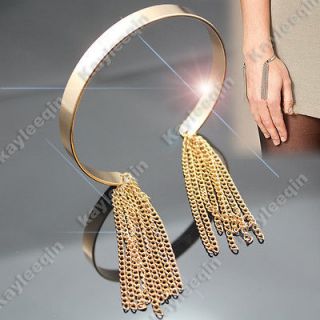   Queen Gold Tassel Fringe Multi Chain Bracelet Bangle Arm Cuff Festival