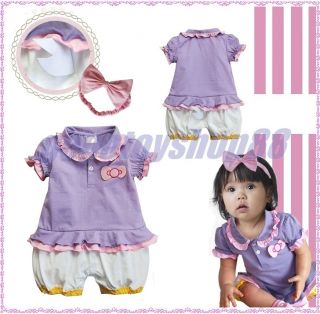 Lovely Baby / Toddler Girl Purple Daisy Duck Costume w/ Hairband 3 18 