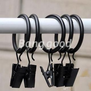 8pcs Bathroom Curtain Rod Clip Rings Drapery Hook Rail Holder 1 Inner 