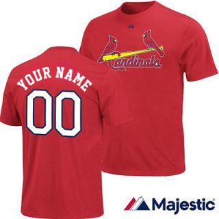Majestic St Louis Cardinals Customized Name & Number T Shirt Jersey 