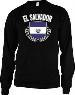   Coat of Arm Thermal Long Sleeve T shirt Salvadoran Flag Olympic Game