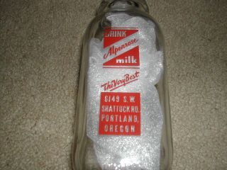 Milk Bottle Vintage Alpenrose Dairy Pint Glass L@@K