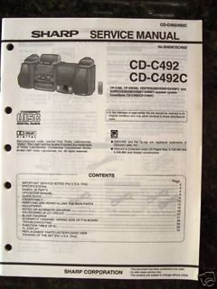 SHARP CD C492 CD C492C SERVICE MANUAL (PAPER)