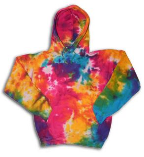 Colorful Tie Dyed Hoodie Pull Over Hooded Sweatshirt Rainbow Color Tye 