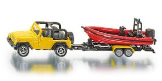 Siku Super 1658 Jeep Wrangler with Motor Boat and Trailer Model