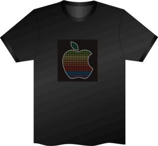   Sound Activated Luminous LED Apple Shape EL T shirt Concernt Dancing