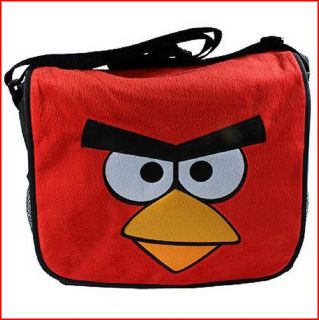 ANGRY BIRDS Messenger backpack   RED Fuzzy Bird   LARGE Shoulder Bag 