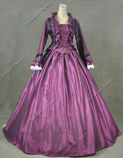   War Victorian Satin Ball Gown Day / Evening Dress Reenactment 170 M