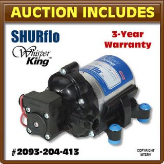 SHURFLO Whisper King 12V Demand Fresh Water Pump w/ Fittings NEW RV 