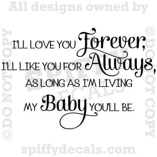   YOU FOREVER Nursery Baby Quote Vinyl Wall Decal Decor Letters Sticker