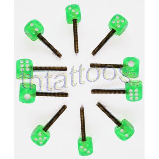 10 pcs green dice topper tattoo machine contact screw M4 tattoo part 