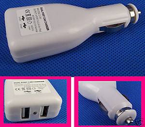 New Dual USB Car Charger for iPod Touch Nano DVD Player