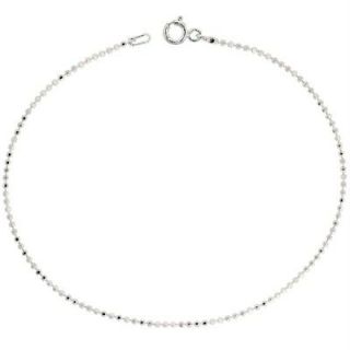 Sterling Silver Necklace Ball Chain Diamond Cut Beads