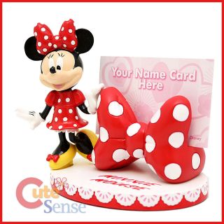 Disney Minnie Mouse Card Holder Resin Figure Desk Top Business Card 