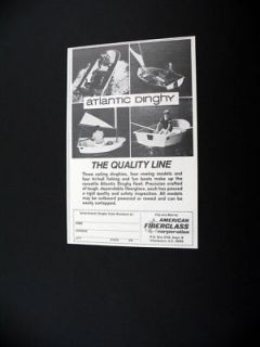 American Fiberglass Atlantic Dinghy 1972 print Ad