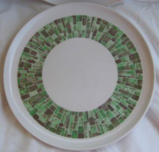   Vintage Retro West Bend Melamine 10 Dishes Green Abstract Pattern