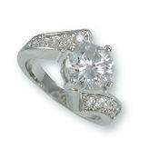   Co Platinum 0.72 Carat E VS2 Diamond 1.02ctw Engagement Ring   Estate