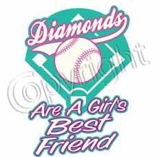 Softball T Shirt Softball Diamonds Are A Girls Best Friend Tee Medium 