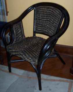 Pier 1 One Imports Woven Brown Wood & Wicker Chair Sturdy Two 