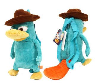 Phineas and Ferb Agent P  Perry the Platypus Figure Plush Backpack 16 