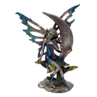 NEW Pewter Fairy On a Moon Figurine Fantasy Girly Mythical Collect 