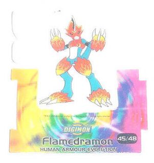 RARE*Digimon Human Armour Evolution  Digi Clix Popup Card~FlameDramon 