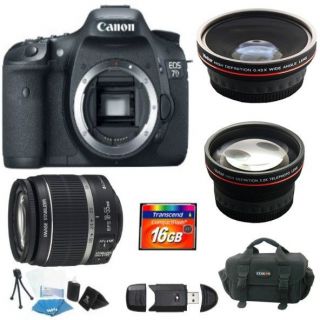 Canon EOS 7D Digital Camera w/ 18 55 IS 3 Lens Deluxe Kit