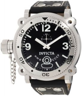 Invicta Mens Lefty Signature Russian Diver Black Dial Stainless Steel 