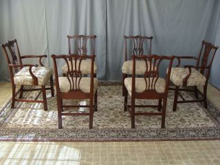 WOW Antique BAKER FURNITURE Set of 6 Mahogany Dining Room Chairs