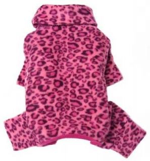 XS*_Pink Leopard Fleece Pajamas_Dog Apparel~Clothe​s~PJ