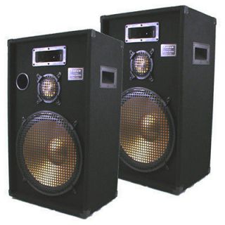 PA DJ Home Studio Speakers New 15 Inch 3 Way Pair PPB15